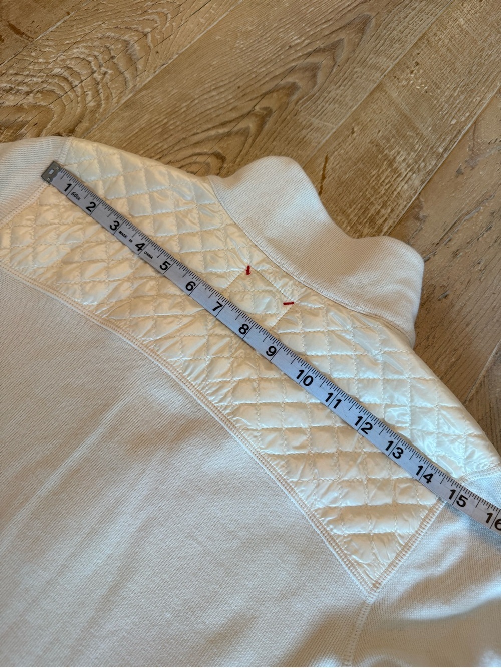Tommy Bahama Aruba Cream Quilted-Panel Pullover Quarter Snap Top Jacket M - Picture 8 of 10